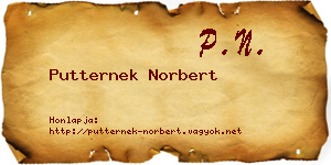 Putternek Norbert névjegykártya